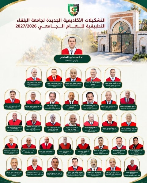 برئاسة الدكتور محمود الشياب ... «أمناء البلقاء التطبيقية» يعقد اجتماعه الأول ويقر التشكيلات الأكاديمية للعام 2026/2027 ... (أسماء)