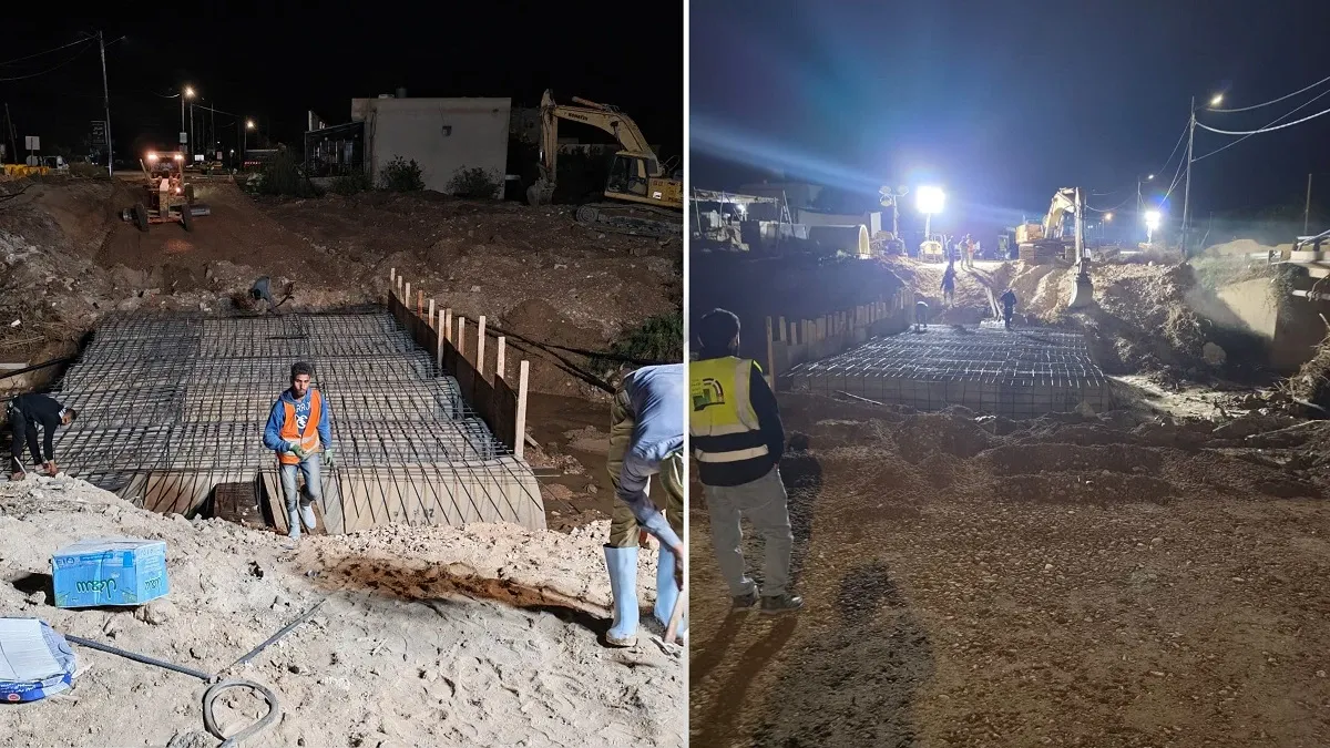 الأشغال تباشر بإنشاء طريق فرعي مؤقت لخدمة الحركة المحلية في منطقة الرامة