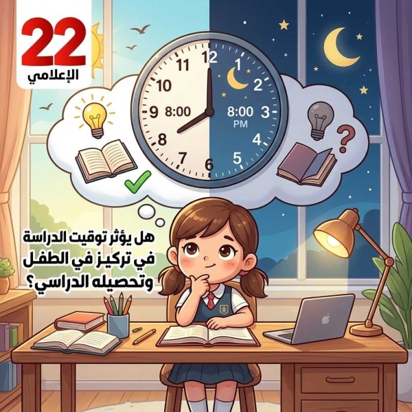 هل يؤثر توقيت الدراسة في تركيز الطفل وتحصيله الدراسي؟