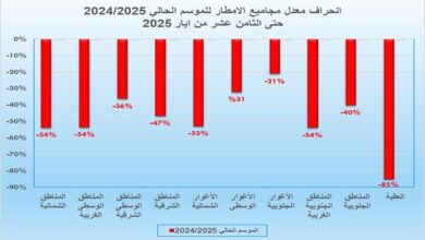 وضع الموسم المطري الحالي 2024/2025